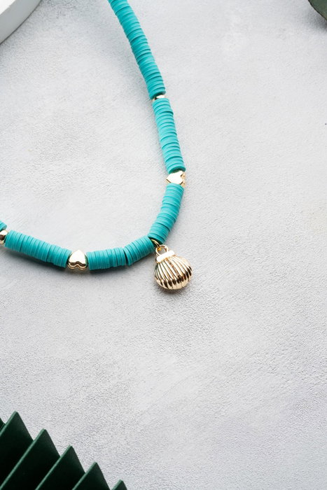 Heliophilia Silver Collar Multicolor con Colgante de Latón y Cobre